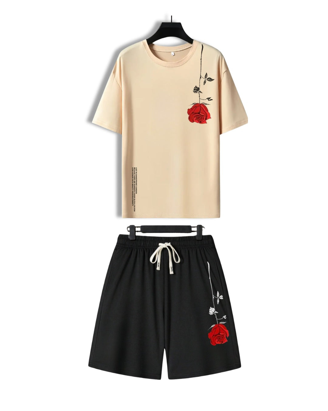 Conjunto casual con diseño de rosa